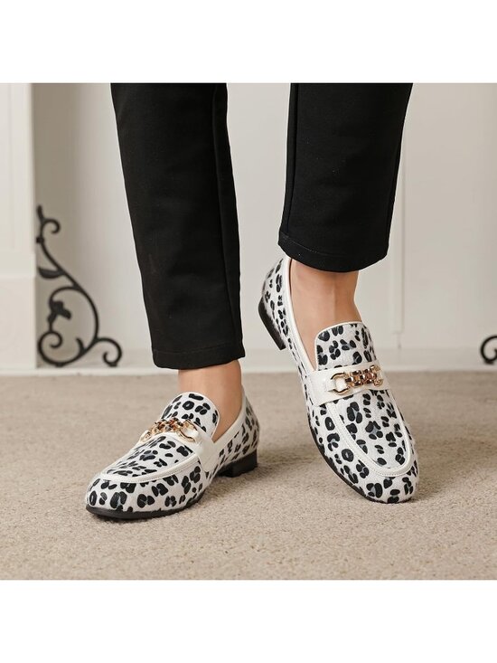 FQEQNQG Men\'s White Print Velvet Loafers Penny Slip On Smoking Wedding Shoes main image 4